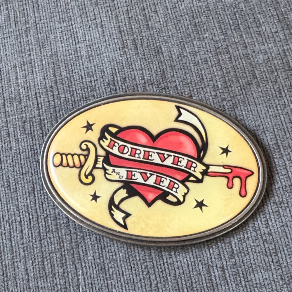 Heart and Sword belt buckle